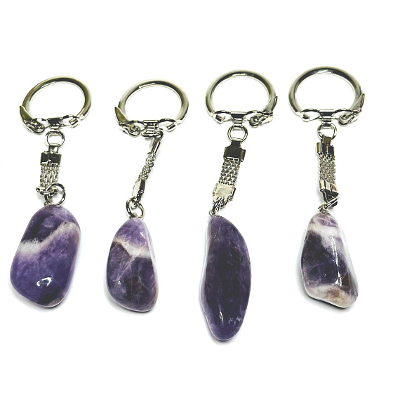 Amethyst Lavendel Malawi Schlüsselanhänger Naturstein, ca. 10 cm, Stein der Könige und Bischöfe