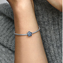 Charme Sterling Silber 925 Stern Pfau blau, Perle für Armband Universum