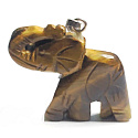 Tigerauge Elefant Anhänger Naturstein, handgeschliffene Figur 3,5 cm, Sonne und Erde Stein, bringt Glück und Reichtum
