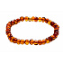 Bernstein Baltic cognac Armband elastisch natürlich, Nugget unregelmäßig ca. 5 mm / 16 - 17 cm, steifes Sonnenlicht