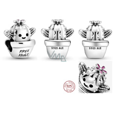 Charme Sterling Silber 925 Kaktus im Topf, Perle am Armband Natur Charme Sterling Silber 925 Kaktus im Topf, Perle am Armband Natur