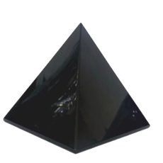 Obsidian schwarz Pyramide Naturstein 2 x 2 x 1,6 cm reinigt - Energie - Harmonie - Emotionen 1 Stück, Rettungsstein