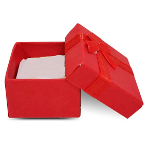 Geschenkbox mit Schmuckschwamm und roter Schleife 4 x 4 x 2,5 cm 1 Stück