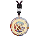 Orgonit-Amulett, Auge des Horns, Energieerzeuger, Naturstein (7 Chakren) + Epoxidharz + Seil 22 g