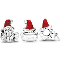 Sterling Silber 925 Weihnachtsmann mit roter Mütze, Weihnachtsarmband Perle