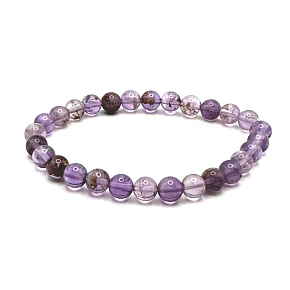 Quarz Phantom Armband elastisch, Natursteinkugel 6 mm / 16 - 17 cm, der perfekte Heiler