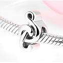 Charme Sterling Silber 925 Violine Schlüssel, Perle auf Armband Interessen