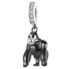 Charms Sterling Silber 925 Gorilla, Tierarmband-Anhänger