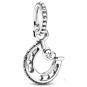 Charme Sterling Silber 925 Hufeisen für Glück, Anhänger am Armband Symbol Charme Sterling Silber 925 Hufeisen für Glück, Anhänger am Armband Symbol