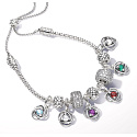 Charme Sterling Silber 925 Klar Zirkonia Kreis der Ewigkeit April, Anhänger am Armband Symbol