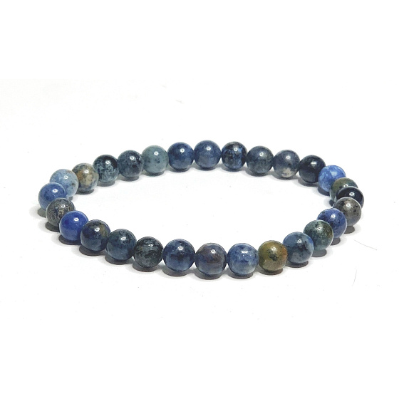 Dumortierit-Armband elastischer Naturstein, Kugel 6 mm / 16 - 17 cm, Jugend im Herzen