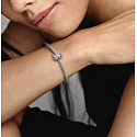 Charme Sterling Silber 925 Sonne und Halbmond mit klarem Zirkonia, Perle für Armband Universum