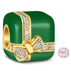 Sterling Silber 925 Geschenk - Paket grün, Jahrestag Armband Perle