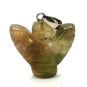 Achat Moos Engel, Engelsflügel Anhänger Naturstein handgeschliffen 25 x 21 x 5 mm, bringt Erfolg ins Leben Achat Moos Engel, Engelsflügel Anhänger Naturstein handgeschliffen 25 x 21 x 5 mm, bringt Erfolg ins Leben