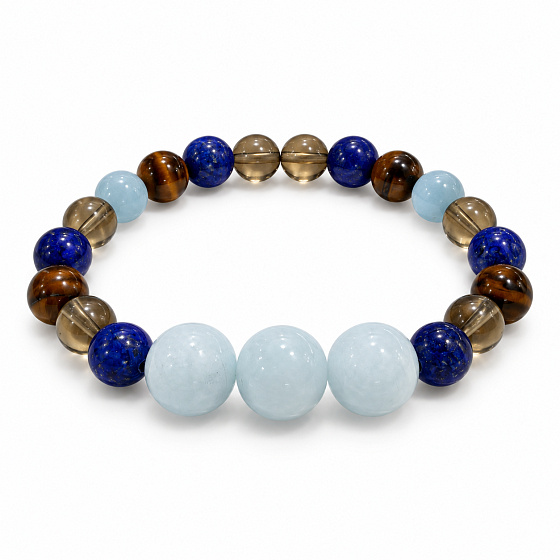 Armband mit Geschichte – Wohin dich das Leben auch führt, natürliche Mineralien, Kugel 8 mm / Handgelenk 14–15 cm