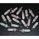Rosenpendel Sechseck-Anhänger Naturstein 41 x 13 mm, Stein der Liebe