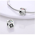Sterling Silber 925 Travel the World Würfel Charme, Reise Armband Bead