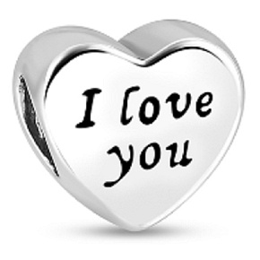 Sterling Silber 925 Herz und Inschrift Ich liebe dich, Liebe Perle auf Armband Sterling Silber 925 Herz und Inschrift Ich liebe dich, Liebe Perle auf Armband