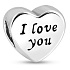 Sterling Silber 925 Herz und Inschrift Ich liebe dich, Liebe Perle auf Armband