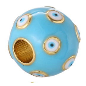 Emailleperle mit blauem Auge, Armband-Anhänger 10 mm 1 Stück Emailleperle mit blauem Auge, Armband-Anhänger 10 mm 1 Stück