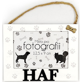 Nekupto Pets Holzfotorahmen zum Aufhängen Haf 15,5 x 11,8 x 1,2 cm