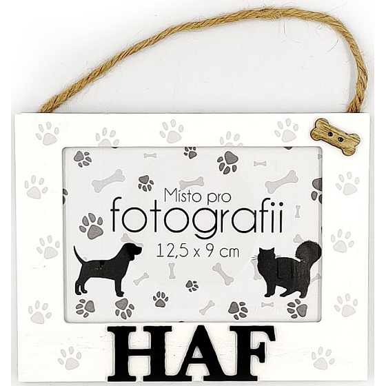 Nekupto Pets Holzfotorahmen zum Aufhängen Haf 15,5 x 11,8 x 1,2 cm