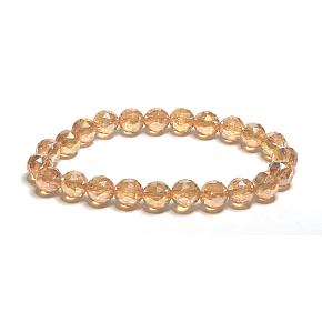 Crystal Aqua Aura Gold Farbe Facette semi-metallischen Finish, Armband elastisch Naturstein, Perle 8 mm / 16 - 17 cm, Stein Steine Crystal Aqua Aura Gold Farbe Facette semi-metallischen Finish, Armband elastisch Naturstein, Perle 8 mm / 16 - 17 cm, Stein Steine