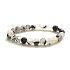 Kristall mit Turmalin Armband elastisch Naturstein, Perle 8 mm / 16 - 17 cm, Stein Steine
