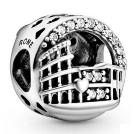 Sterling Silber 925 Rom - Kolosseum, Reise-Armband Perle