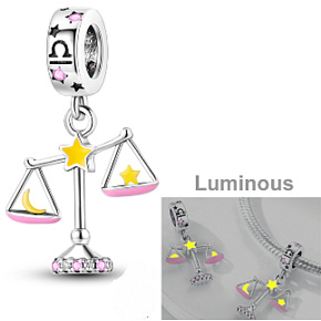 Sterling Silber 925 Luminous - Sternzeichen Waage, Armband-Anhänger