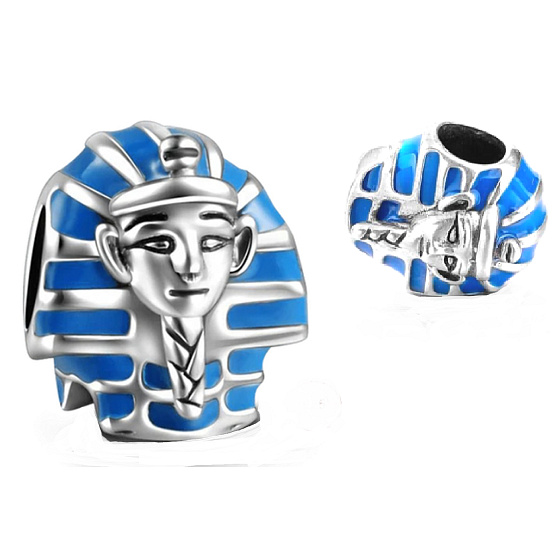 Charme Sterling Silber 925 Ägypten Pharao, Perle auf Reise-Armband