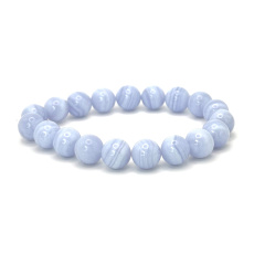 Chalcedon Armband elastischer Naturstein, Kugel 10 mm / 16 - 17 cm, AA Qualität, Stein der Liebe, Freude