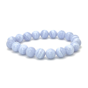 Chalcedon Armband elastischer Naturstein, Kugel 10 mm / 16 - 17 cm, AA Qualität, Stein der Liebe, Freude Chalcedon Armband elastischer Naturstein, Kugel 10 mm / 16 - 17 cm, AA Qualität, Stein der Liebe, Freude
