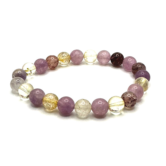 Kakoxen Gummiarmband, Natursteinkugel 8 mm / 16 - 17 cm