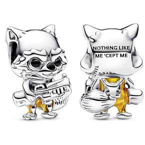 Charme Sterling Silber 925 Marvel Guardians of the Galaxy, Raccoon Rocket, Perle auf Armband Film