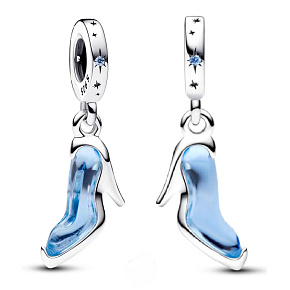 Charm Sterling Silber 925 Disney Cinderella, Glaspantoffel, Film-Armband-Anhänger
