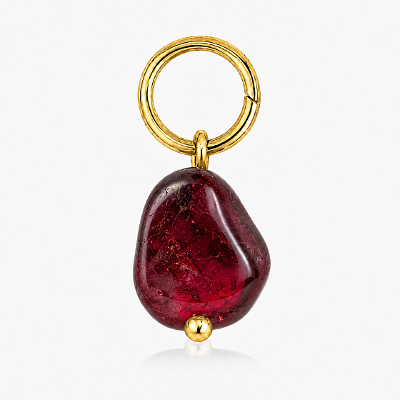 Granat – Mini-Anhänger aus Naturstein ca. 0,8–1,2 cm in goldfarbener Ausführung | Talisman der Leidenschaft und Energie