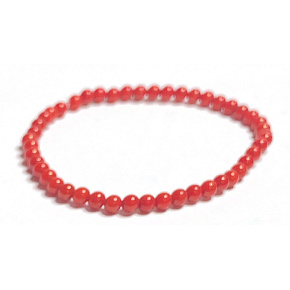 Koralle Bamgbus rot Armband elastisch Naturstein, Kugel 4 mm / 16 - 17 cm