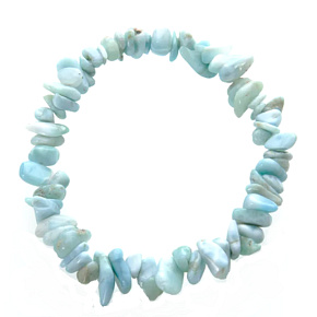 Larimar Armband elastisch Naturstein 19 cm, Stein der mythischen Atlantis