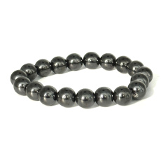 Magnetovec Schlankheits-Magnetarmband elastisch Naturstein, Kugel 10 mm / 16 - 17 cm