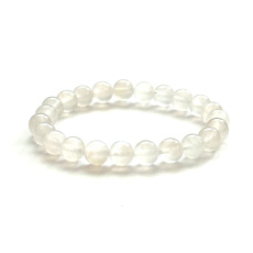 Mondsteinarmband elastisch Naturstein, Perle 8 - 9 mm /16 - 17cm AAA Qualität, weckt die zarten Gefühle der Liebsten