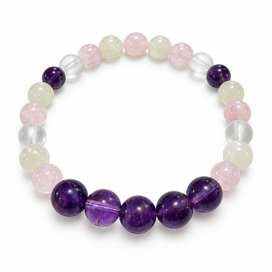 Armband mit Geschichte – Ich werde dich nie vergessen, natürliche Mineralien, Kugel 8 mm / Handgelenk 16–18 cm