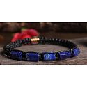 Lapislazuli Naturstein-Armband, handgestrickt, größenverstellbar, Harmonie-Stein