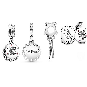 Sterling Silber 925 Harry Potter - Gryffindor + Zirkonia, 2in1-Armbandanhänger