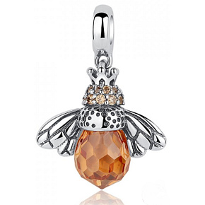 Sterling Silber 925 Bienenkönigin, Tierarmband-Anhänger