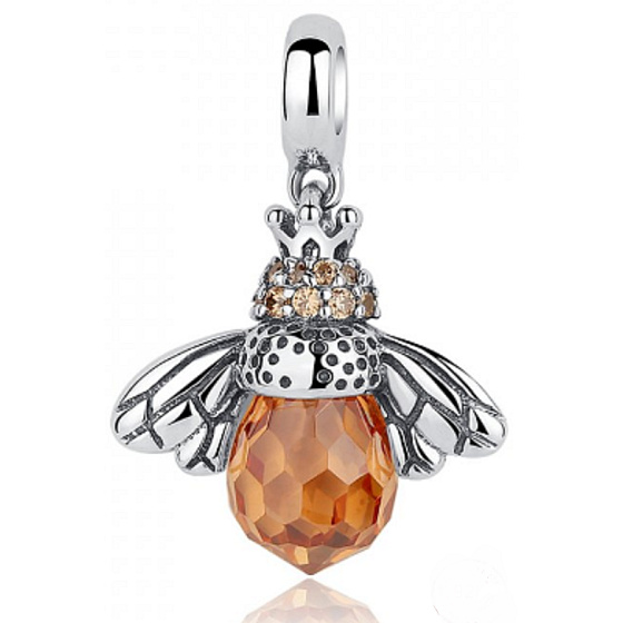Sterling Silber 925 Bienenkönigin, Tierarmband-Anhänger