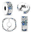Charm Sterling Silber 925 Tropische Seesterne und Muscheln, Stopper, Clip Bead für Meeresarmband