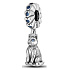 Charms Sterling Silber 925 Katze mit schönen blauen Augen, Tierarmband Anhänger
