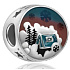 Charms Sterling Silber 925 Schneebedecktes Zauberland, Perle für Armband Weihnachten