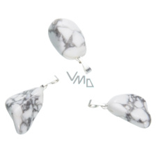 Magnesit / Howlite White Tumbler Anhänger Naturstein, 2,2-3 cm, 1 Stück, Reinigungsstein Magnesit / Howlite White Tumbler Anhänger Naturstein, 2,2-3 cm, 1 Stück, Reinigungsstein